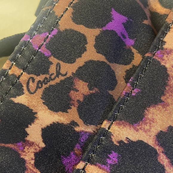 Coach Animal Print Crossbody Bag - Purple and Brown with matching cosmetic bag - Picture 12 of 14